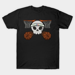 Basketball crew Jolly Roger pirate flag (no caption) T-Shirt